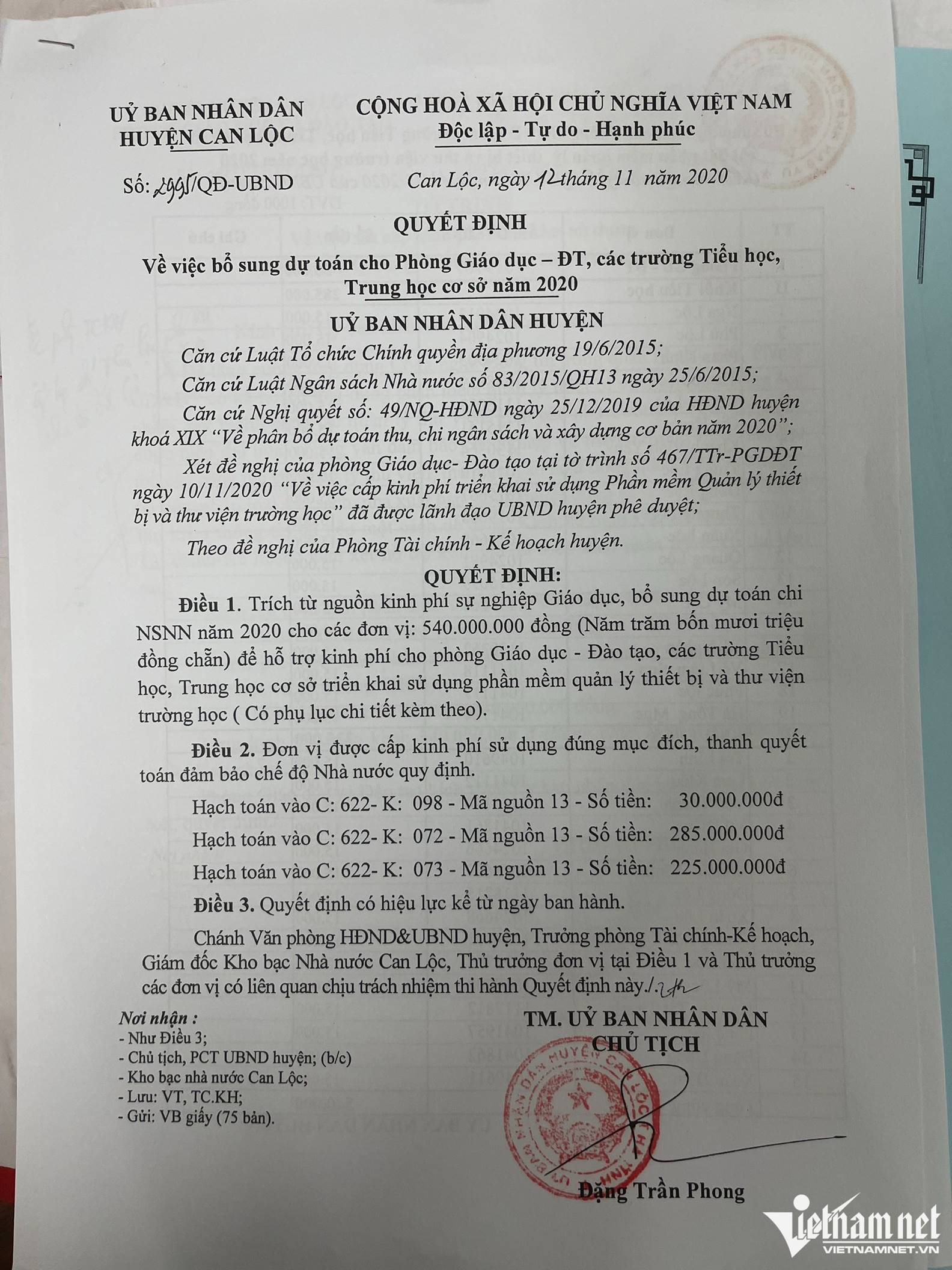 Huyện nói chi hơn nửa tỷ mua phần mềm, Trưởng phòng Giáo dục lại bảo ‘được cho’-2