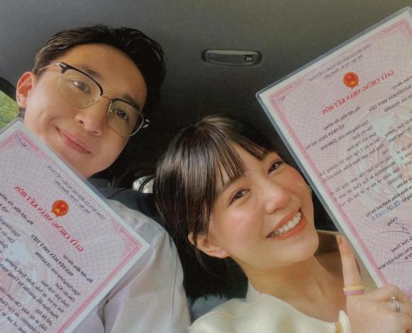 Hot girl Mẫn Tiên khoe giấy đăng ký kết hôn, chính thức trở thành vợ hợp pháp của ca sĩ Key-1