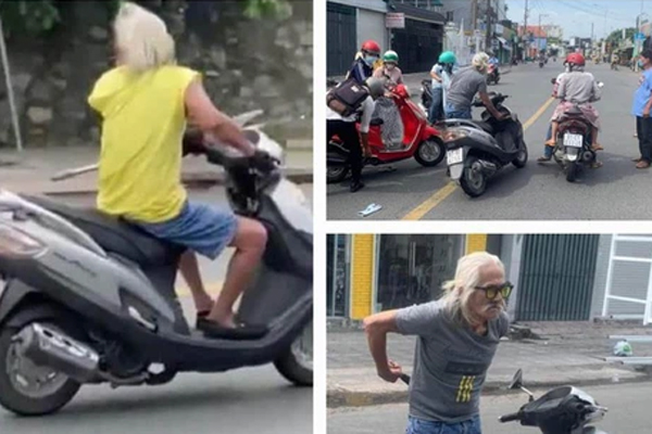Tin mới về cụ ông cưỡi xe máy, cầm dao dọa chém người gây náo loạn đường phố-3