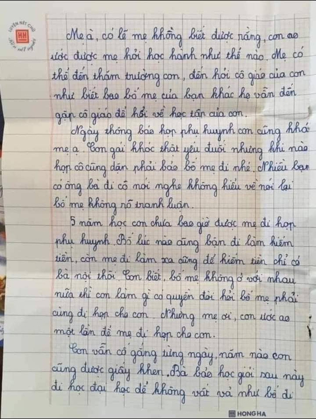 Bức thư gửi mẹ của cô bé lớp 5 khiến người đọc rơi nước mắt-2