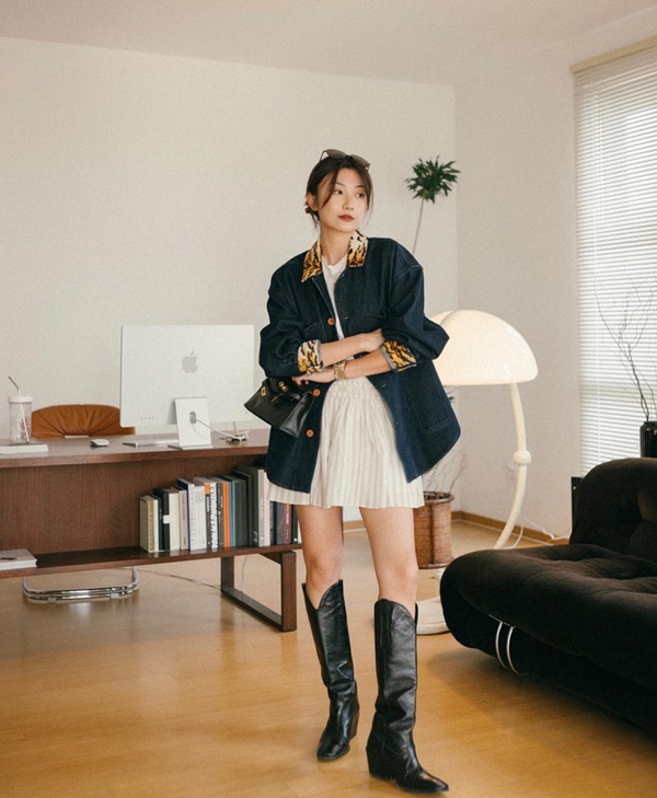 10 cách mặc áo khoác denim cho chị em ngoài 30 tuổi-6