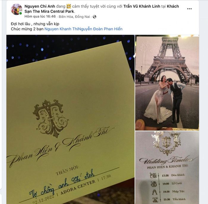 Chí Anh khoe thiệp cưới của Khánh Thi - Phan Hiển-2