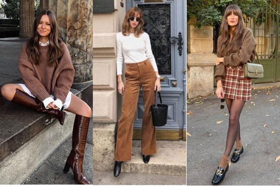 8 set đồ tông nâu dễ áp dụng của phụ nữ Pháp