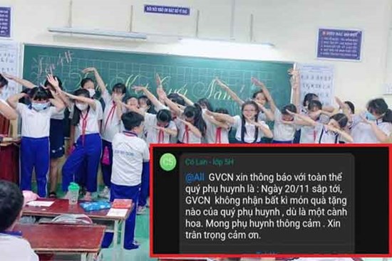 Rần rần chia sẻ câu chuyện cô giáo TP.HCM từ chối nhận hoa, quà tặng ngày 20/11