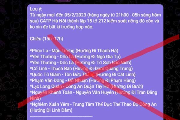 Công an Hà Nội bác thông tin thành lập tổ công tác chuyên đề 212-1