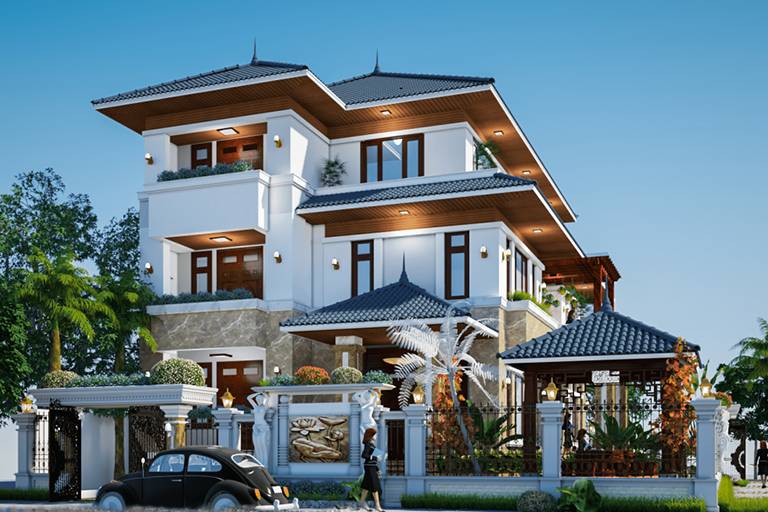 Mẫu nhà mái Nhật 3 tầng thoáng mát với thiết kế tinh tế-1