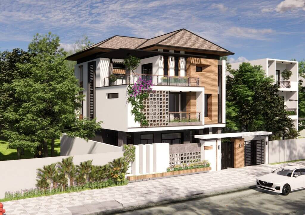 Mẫu nhà mái Nhật 3 tầng thoáng mát với thiết kế tinh tế-2