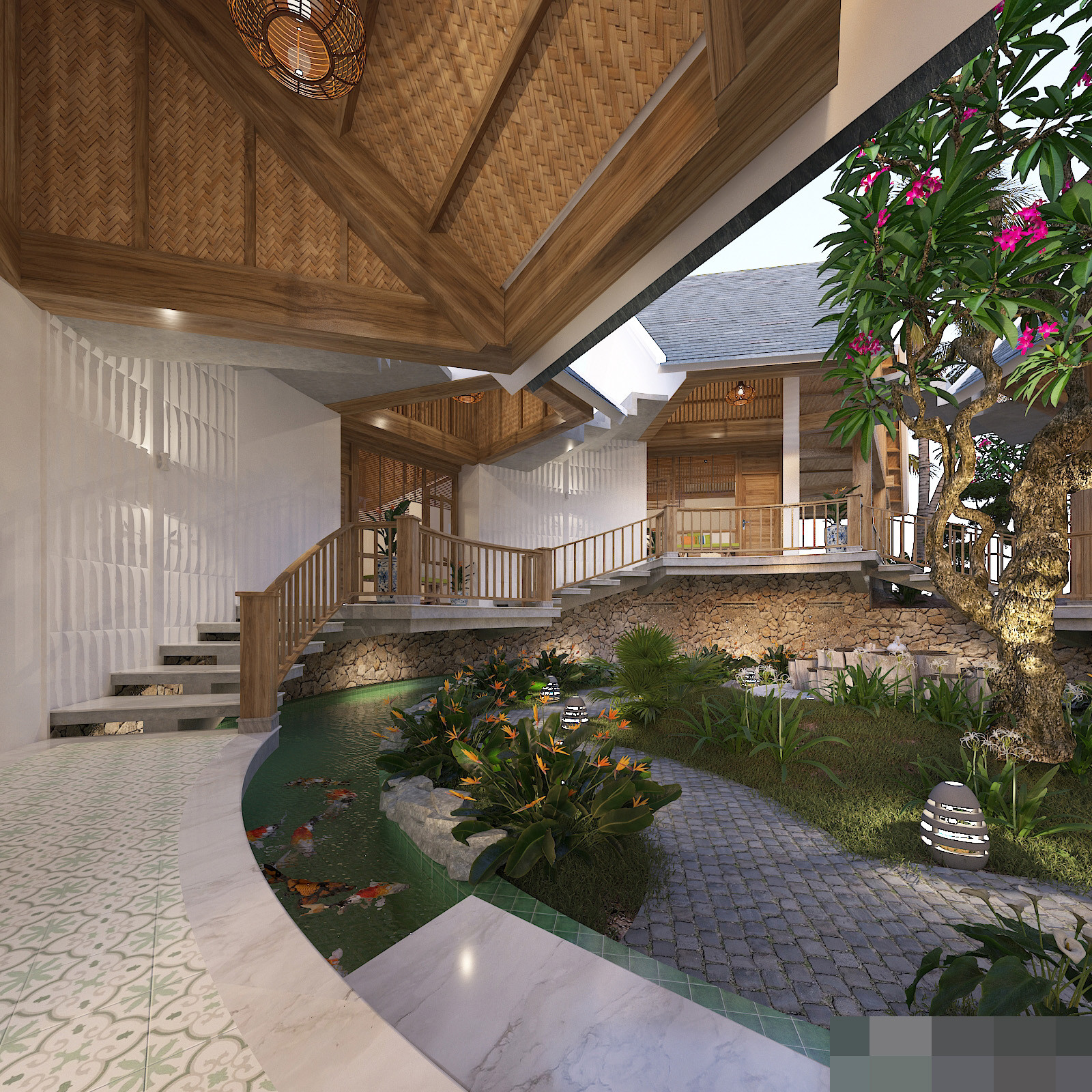 Nhà vườn mô phỏng bông hoa sen, nhường mảng xanh cho đất, nắng và gió-5