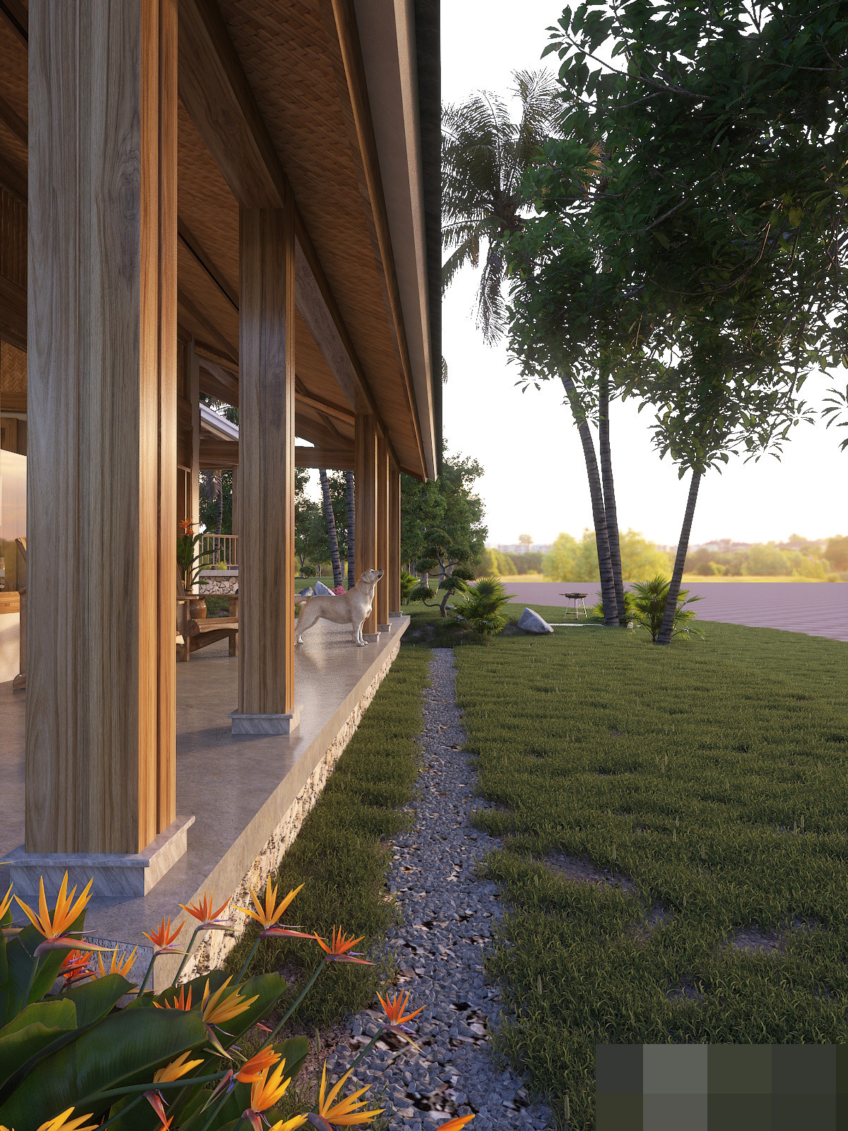 Nhà vườn mô phỏng bông hoa sen, nhường mảng xanh cho đất, nắng và gió-6