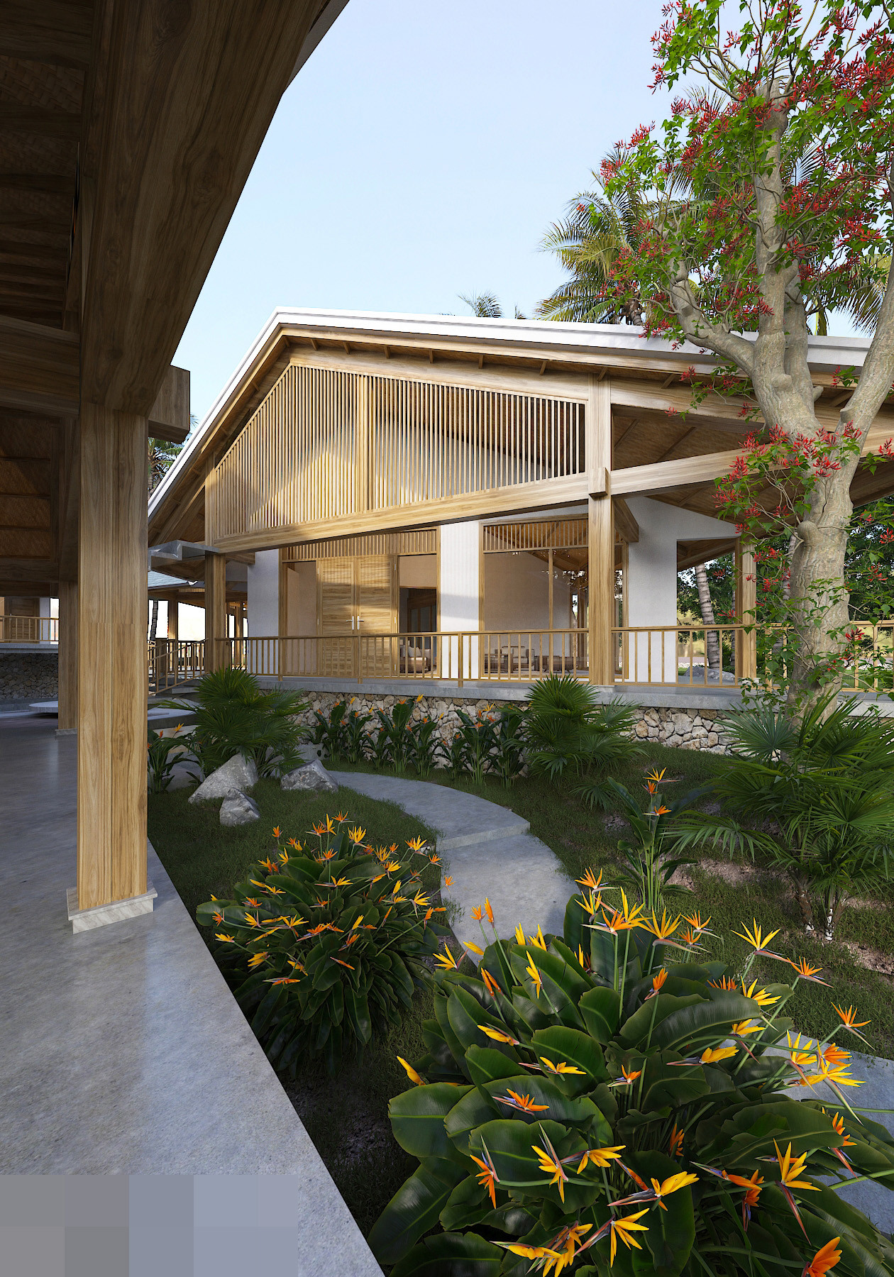 Nhà vườn mô phỏng bông hoa sen, nhường mảng xanh cho đất, nắng và gió-7