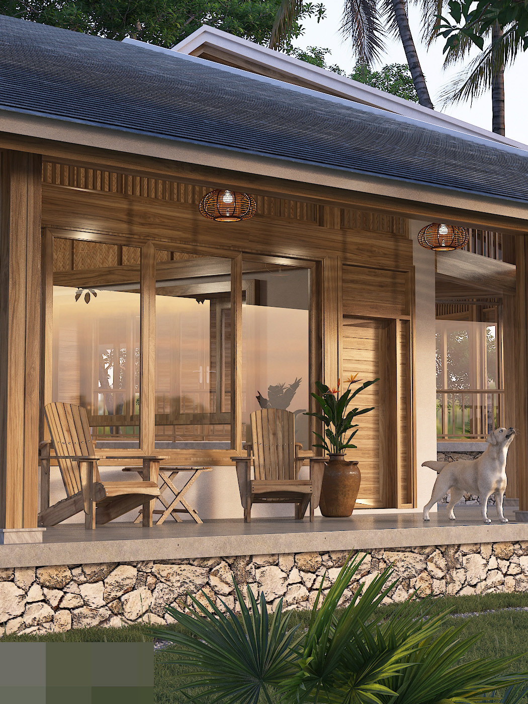 Nhà vườn mô phỏng bông hoa sen, nhường mảng xanh cho đất, nắng và gió-8