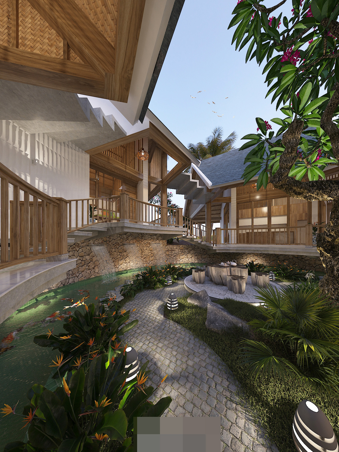 Nhà vườn mô phỏng bông hoa sen, nhường mảng xanh cho đất, nắng và gió-11