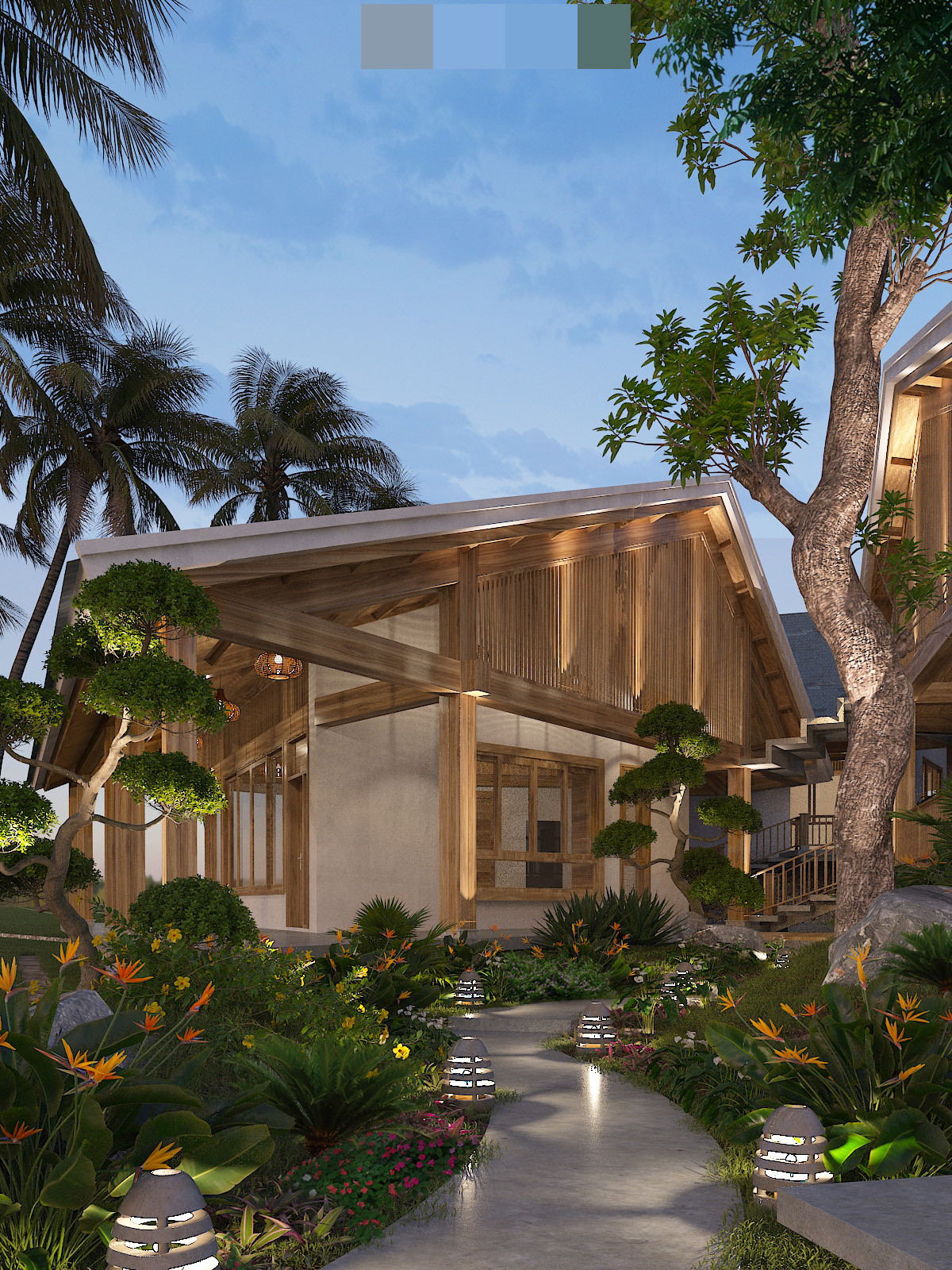 Nhà vườn mô phỏng bông hoa sen, nhường mảng xanh cho đất, nắng và gió-12