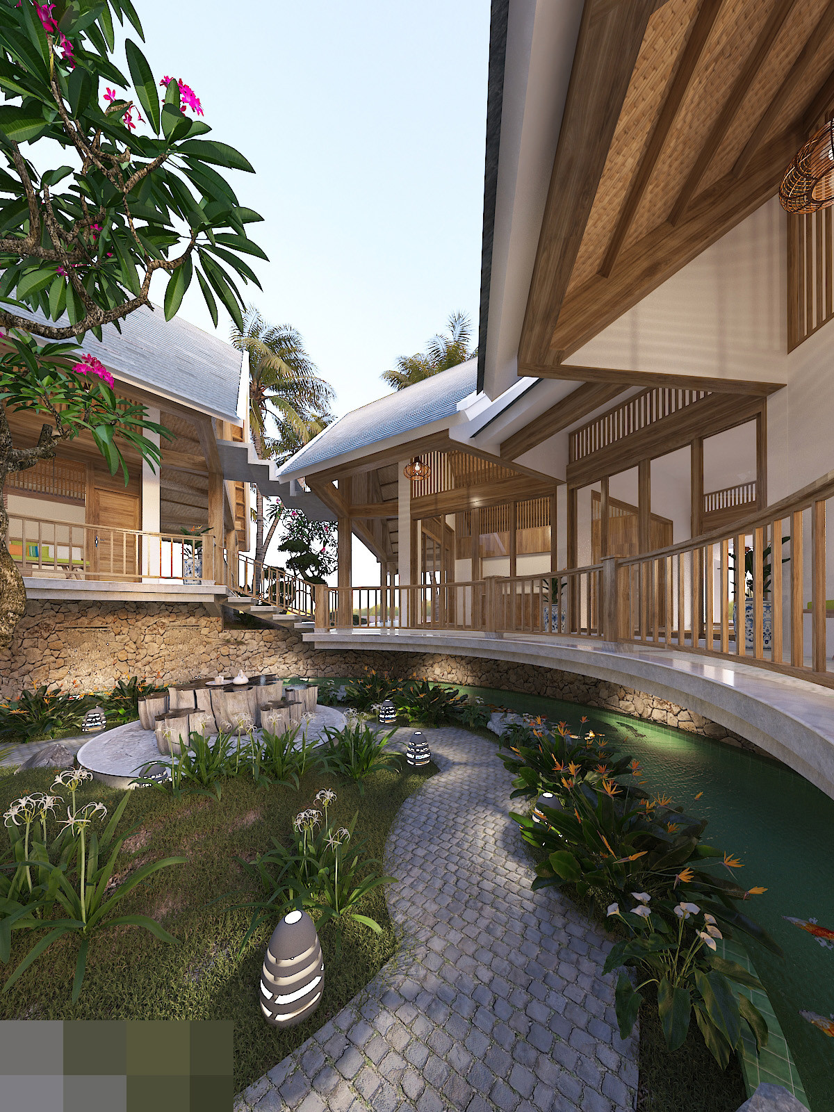 Nhà vườn mô phỏng bông hoa sen, nhường mảng xanh cho đất, nắng và gió-14