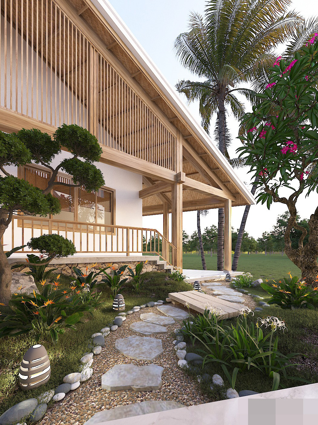 Nhà vườn mô phỏng bông hoa sen, nhường mảng xanh cho đất, nắng và gió-16