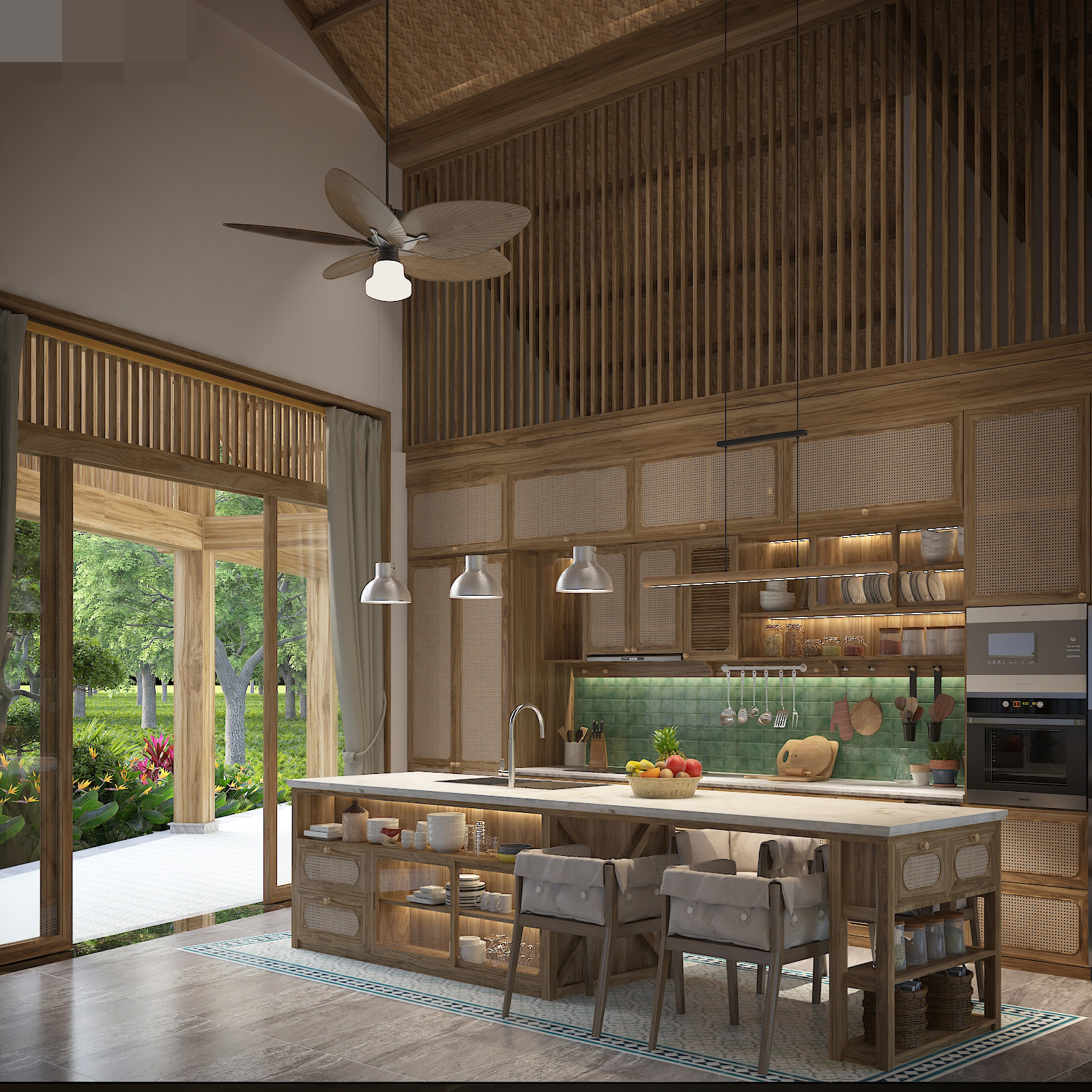 Nhà vườn mô phỏng bông hoa sen, nhường mảng xanh cho đất, nắng và gió-23