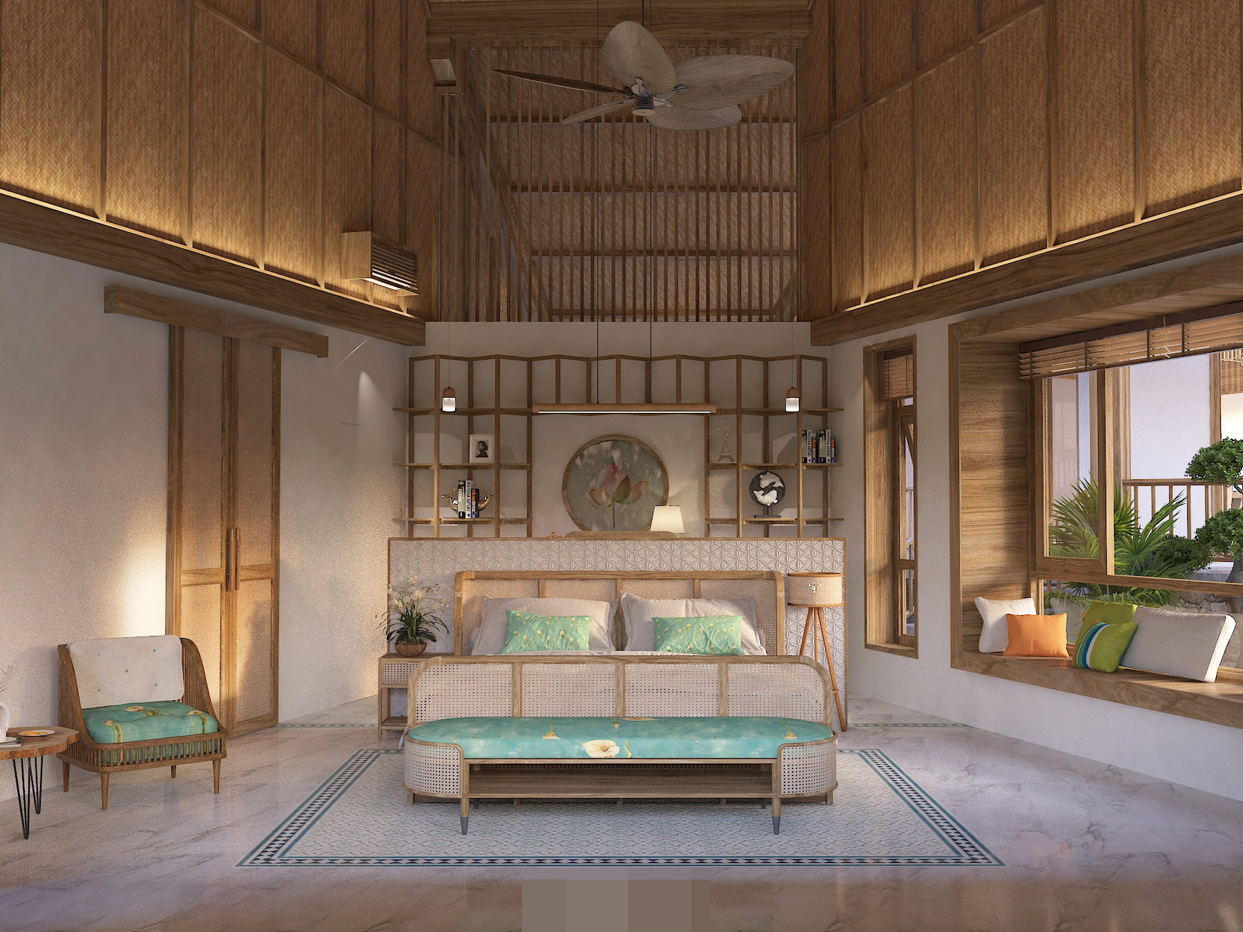 Nhà vườn mô phỏng bông hoa sen, nhường mảng xanh cho đất, nắng và gió-25