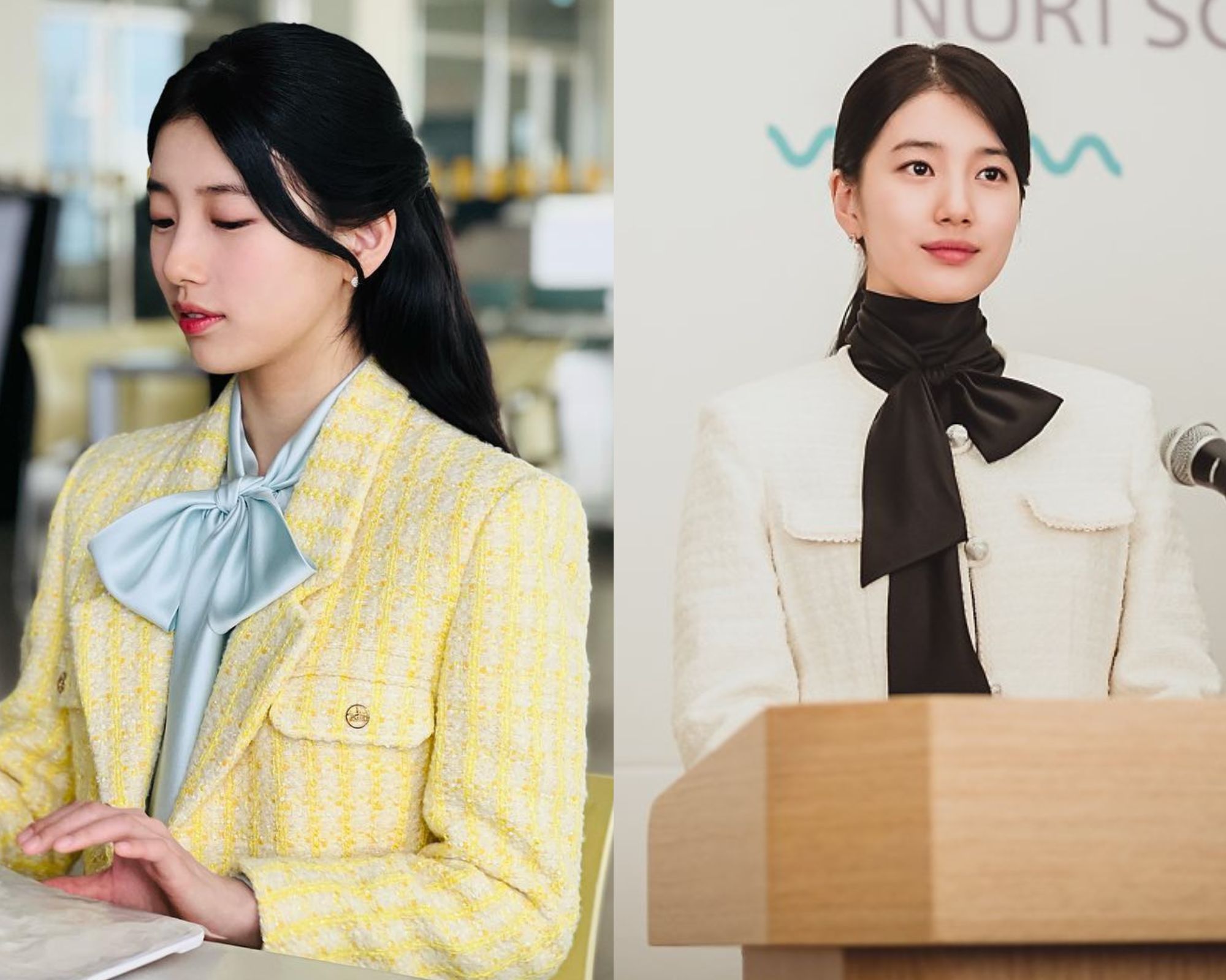 Học cách diện áo khoác vải tweed từ các diễn viên Hàn Quốc-1