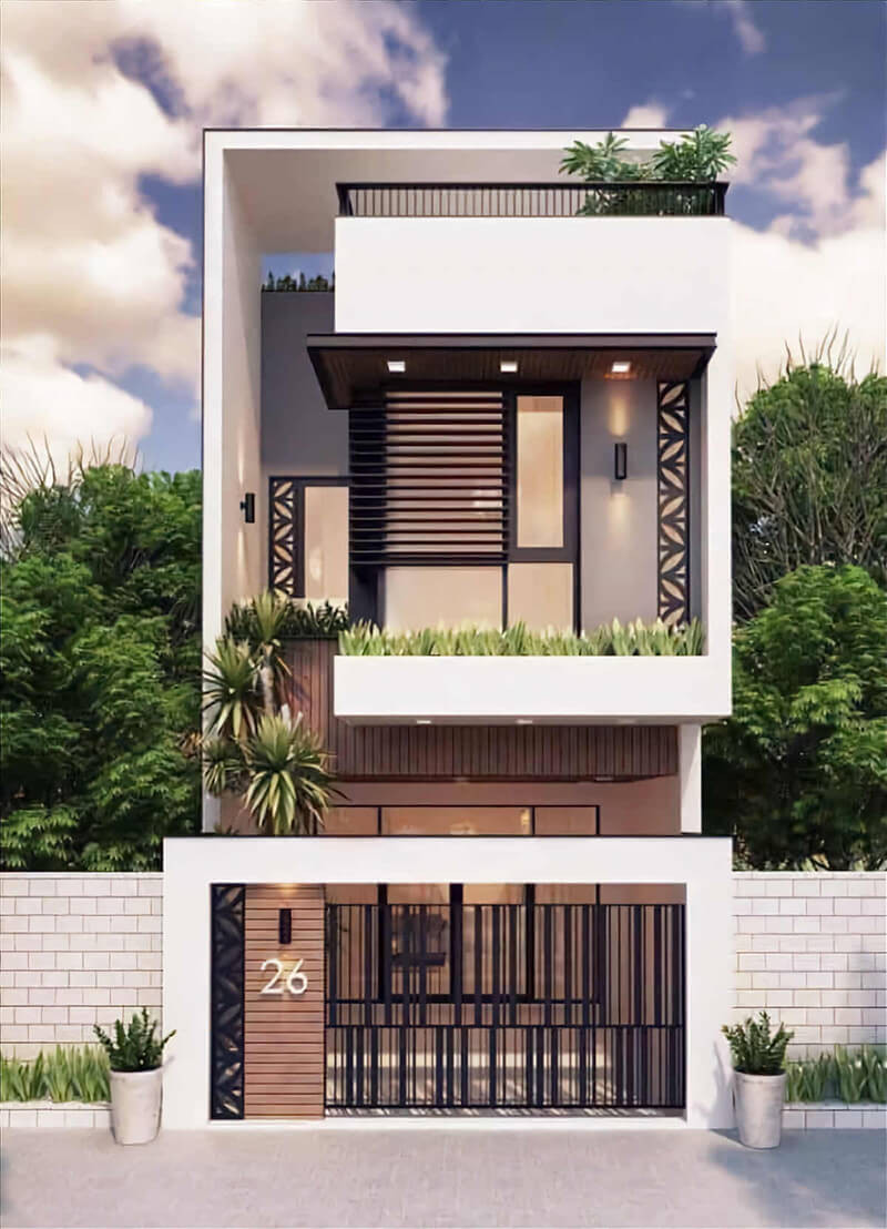 Mẫu nhà phố 2 tầng 5x15m đẹp tinh tế, mặt tiền nổi bật-3