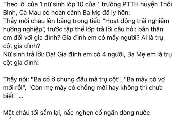 Thầy giáo phải xin lỗi vì gọi mày, nói chuyện tế nhị của gia đình nữ sinh-1