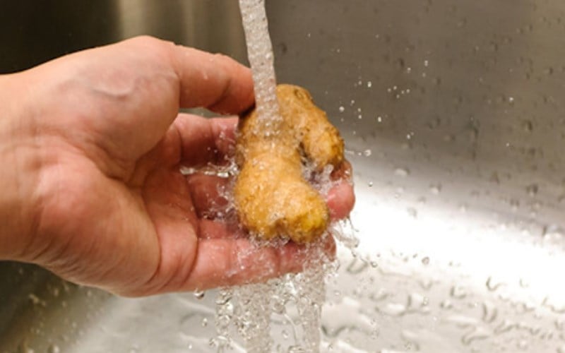 Gừng rất dễ bị thối, teo, mọc mầm ngâm ngay vào thứ nước rẻ tiền này, để cả năm vẫn tươi như lúc mới-2