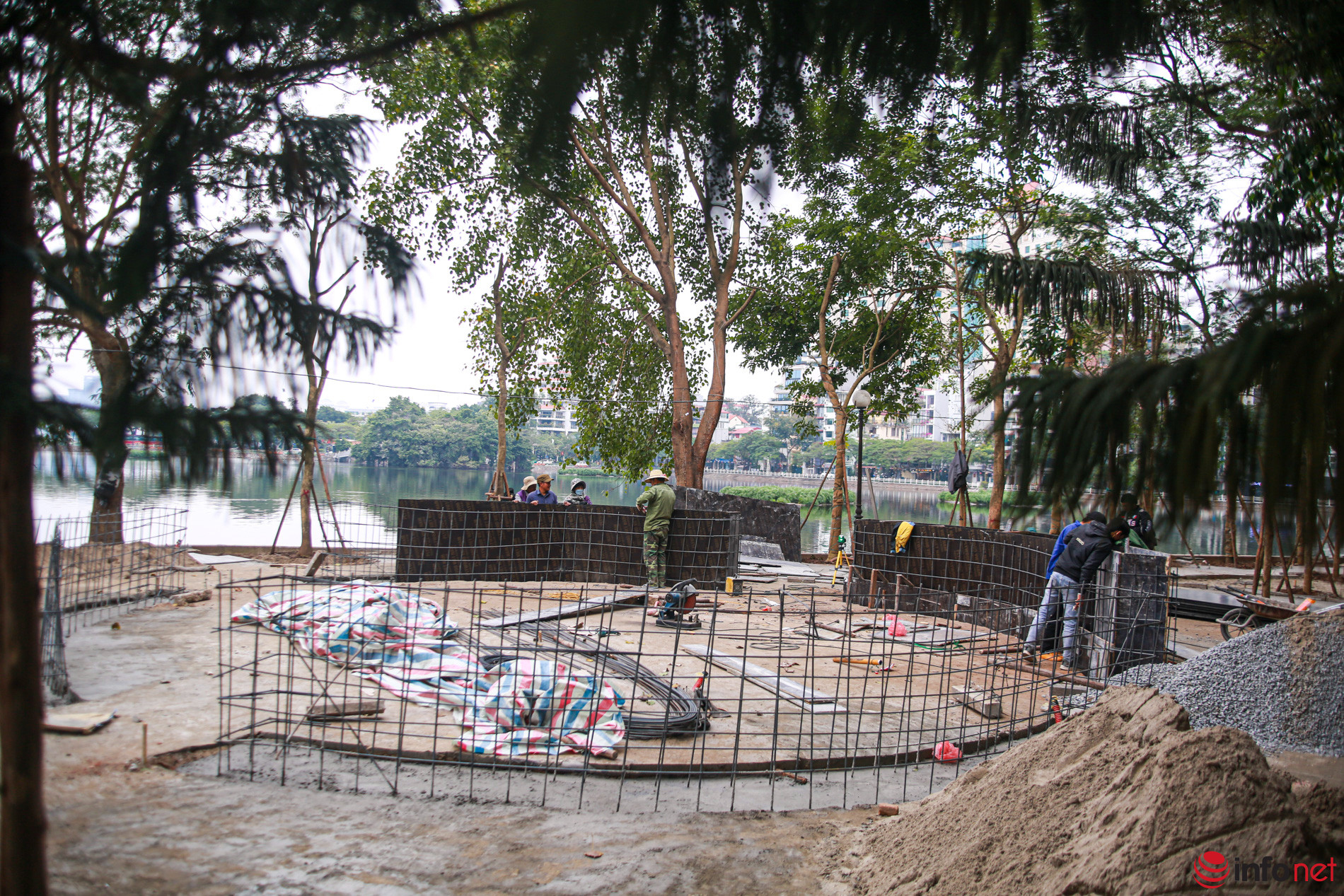 Hà Nội: Cận cảnh phố đi bộ mới Đảo Ngọc Ngũ Xã đang dần hình thành-10