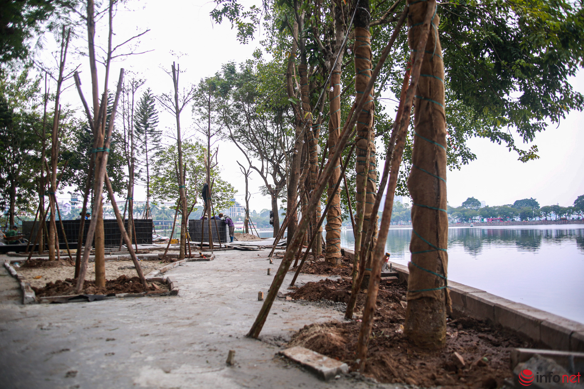 Hà Nội: Cận cảnh phố đi bộ mới Đảo Ngọc Ngũ Xã đang dần hình thành-11
