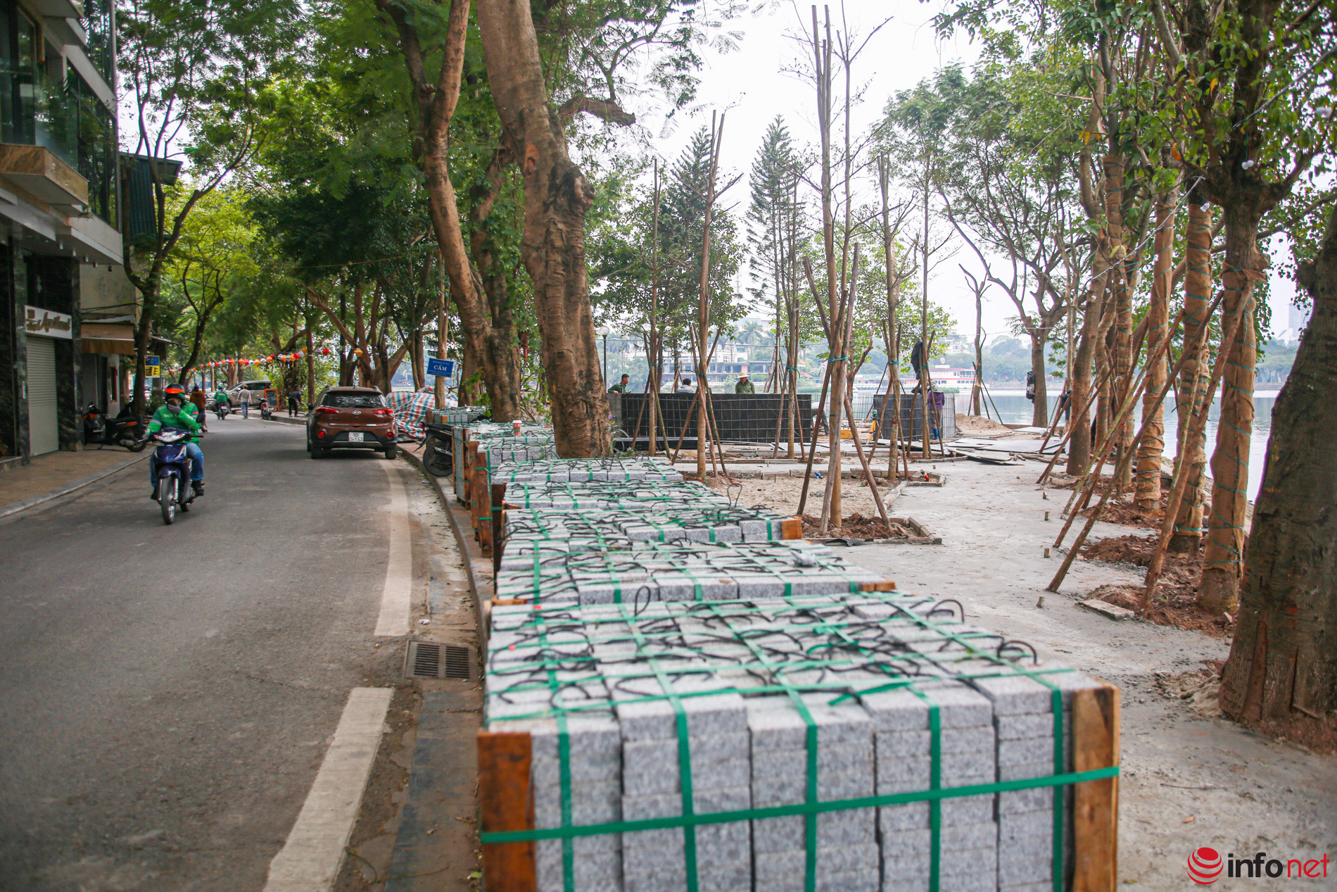 Hà Nội: Cận cảnh phố đi bộ mới Đảo Ngọc Ngũ Xã đang dần hình thành-6