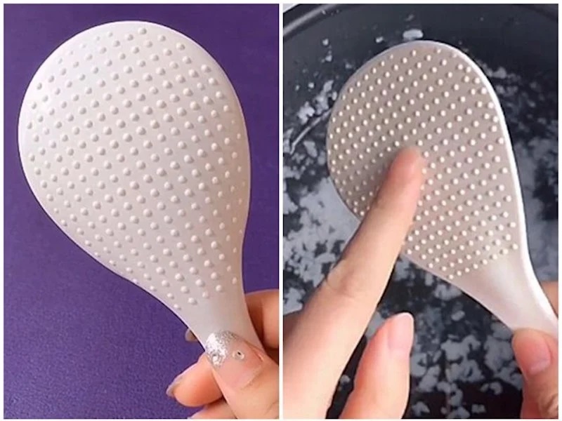Tại sao thìa xới cơm thường có những chiếc mụn nhỏ: Không phải dùng để trang trí mà chúng có công dụng tuyệt vời-2