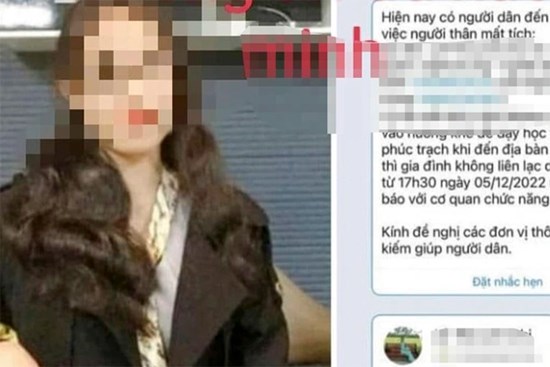 Lý do cô giáo trẻ ở Hà Tĩnh mất liên lạc