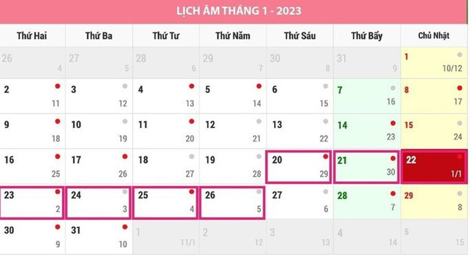 Chính thức thông báo phương án nghỉ Tết nguyên đán 2023 cho người lao động-1