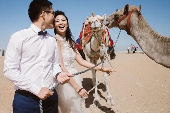 Sát ngày lên xe hoa, Ngọc Hân hé lộ bộ ảnh cưới duy nhất chụp tại Ai Cập