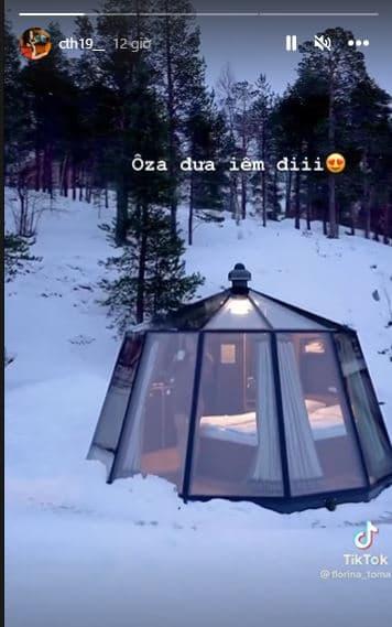 Chu Thanh Huyền - tình tin đồn của Quang Hải khoe được bạn trai cho trải nghiệm phòng ngủ độc đáo trên núi tuyết-1