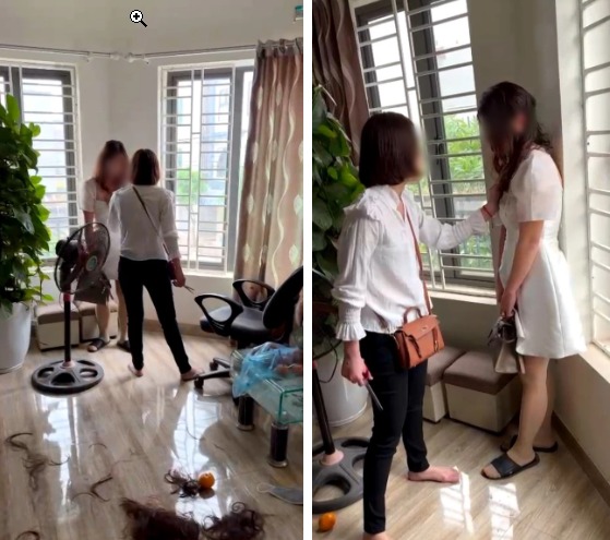 Đánh ghen kinh hoàng năm 2022: Tiểu tam bị người vợ lao vào đánh tuột áo cúp ngực, lộ hết phần trên-2