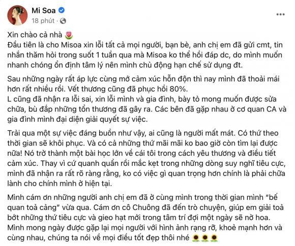 Phản ứng bất ngờ Misoa Kim Anh khi bạn trai nhận lỗi bạo hành-1