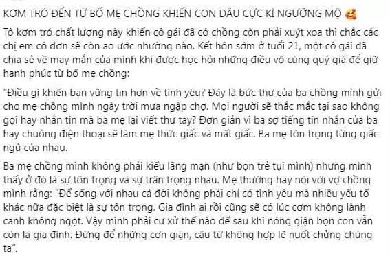 Bố chồng viết thư nhắn gửi cho mẹ chồng, vẫn xưng em ngọt ngào, khiến con dâu ngưỡng mộ-1