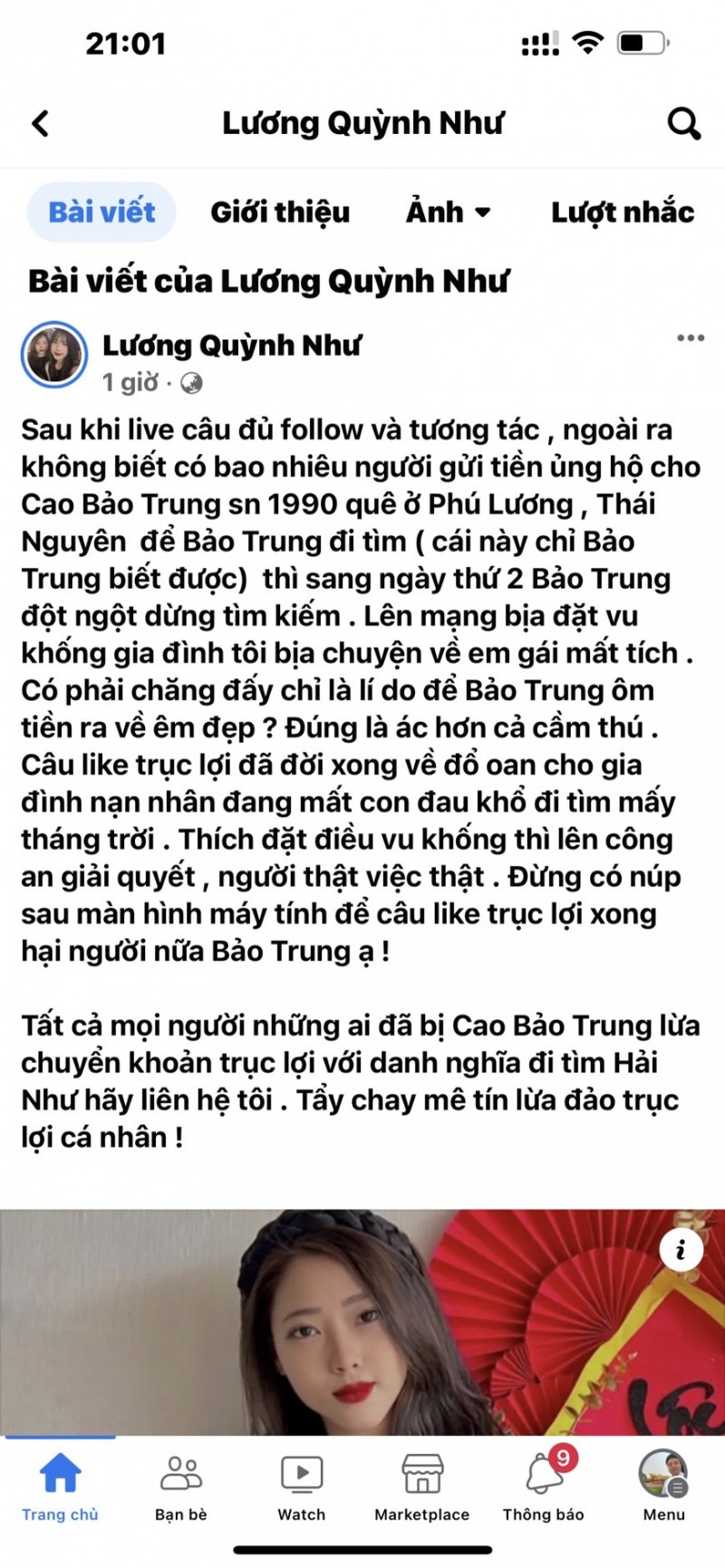 Chị gái Lương Hải Như bức xúc vì thầy bói kêu gọi góp tiền để tìm kiếm nạn nhân?-2