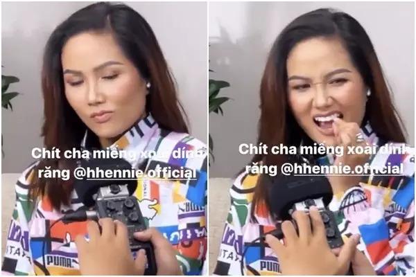 HHen Niê gây hết hồn khi để lộ hàm răng đỏ au be bét-6