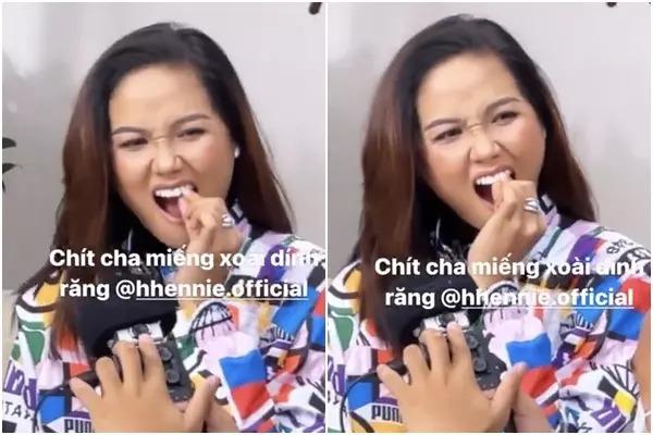 HHen Niê gây hết hồn khi để lộ hàm răng đỏ au be bét-7