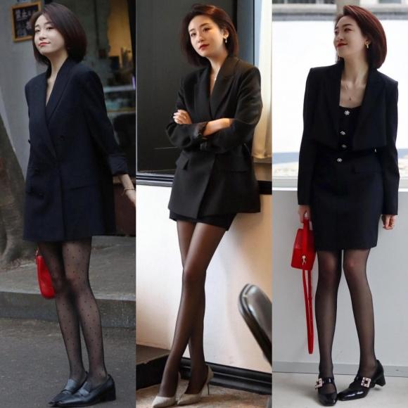 Giày cao gót + quần tất thịnh hành năm nay, có thể mặn mà hoặc sexy, đẹp thấu xương-7