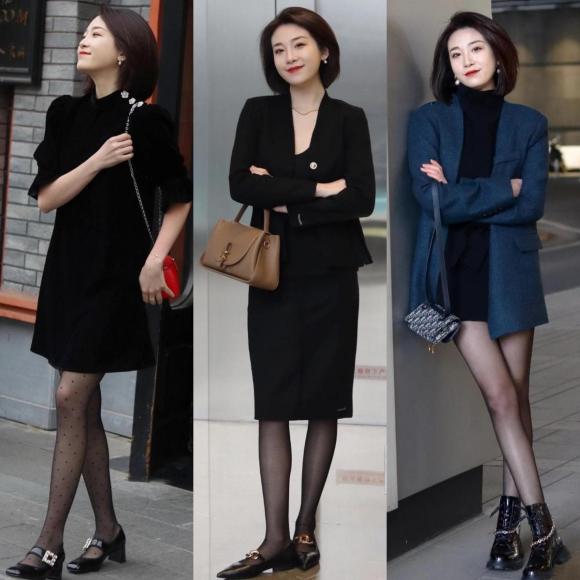 Giày cao gót + quần tất thịnh hành năm nay, có thể mặn mà hoặc sexy, đẹp thấu xương-4