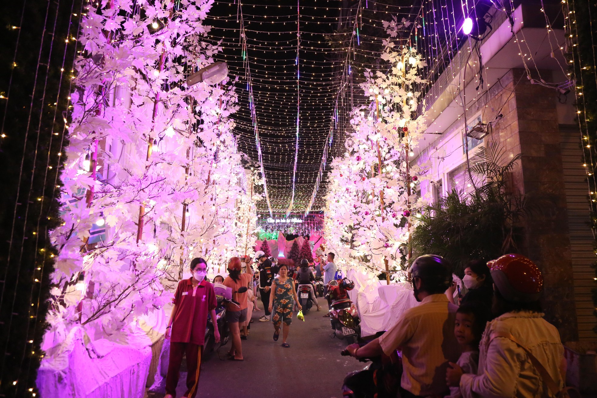 Tuyết phủ trắng nhiều hẻm ở TPHCM, người dân tấp nập đến check-in đón Noel sớm-3