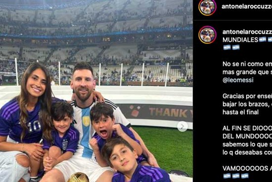 Vợ Messi: Em và các con tự hào về anh