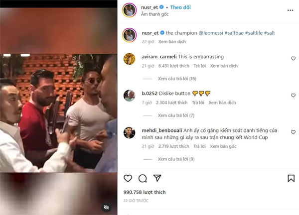 Thánh rắc muối lại gây tranh cãi với video về Messi-1