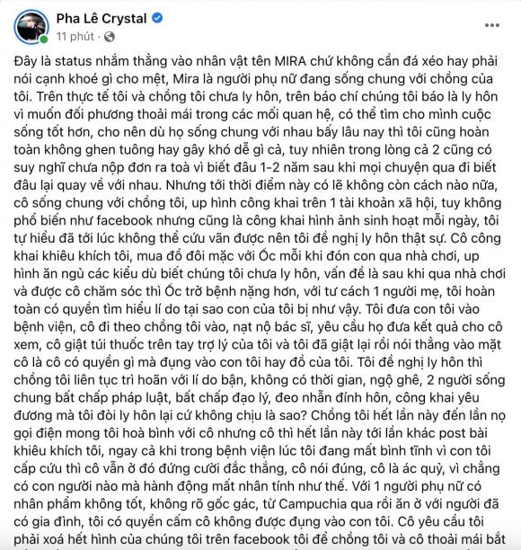 Pha Lê tố người mới của chồng cũ khiêu khích mình, đề nghị bố của con gái hoàn tất thủ tục ly hôn thật nhanh-1