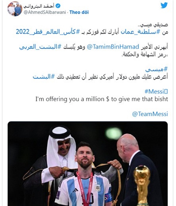Messi nhận được đề nghị triệu đô cho tấm ‘long bào’ mặc trong lễ đăng quang-2