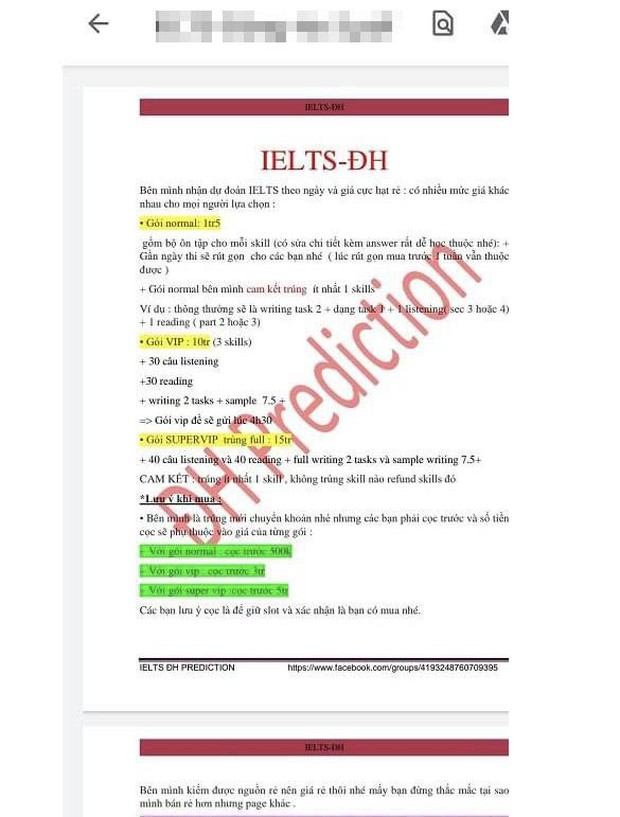 Công khai mua bán đề thi IELTS theo ngày: Cú lừa ngoạn mục-1