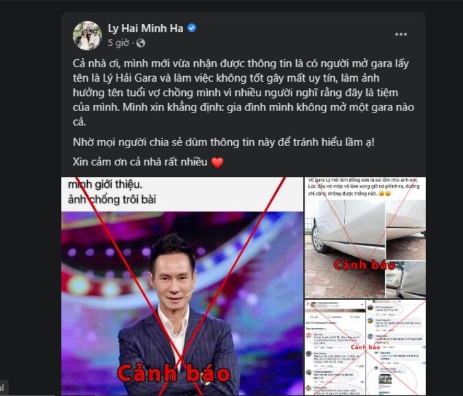 Vợ chồng Lý Hải - Minh Hà lên tiếng đính chính thông tin mở garage sửa xe, lừa đảo khách hàng-1