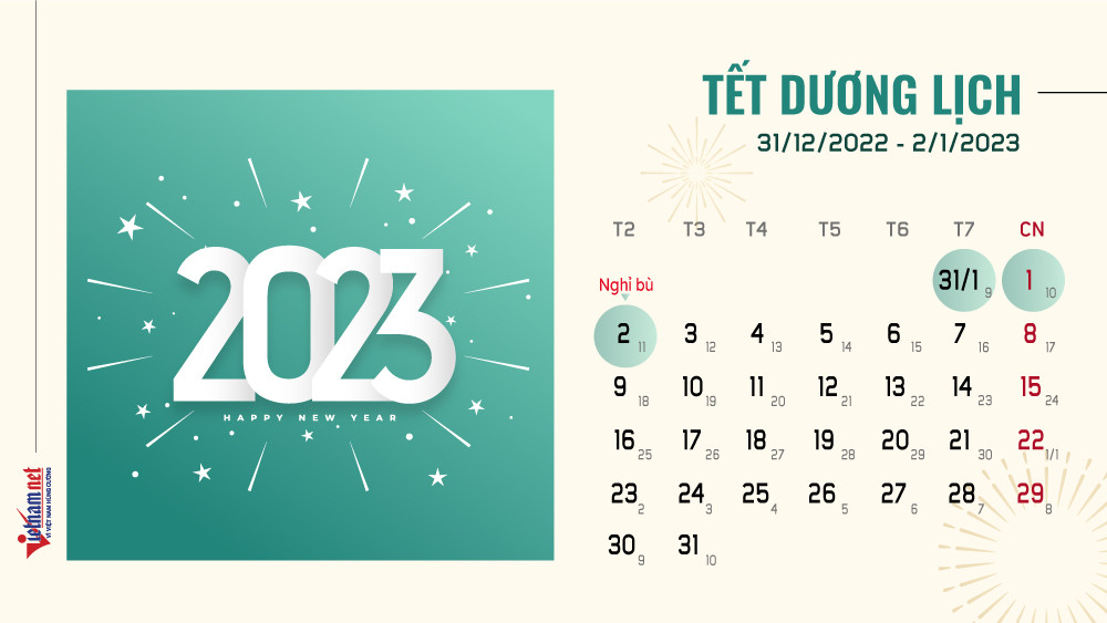 19 ngày nghỉ lễ, Tết trong năm 2023-1
