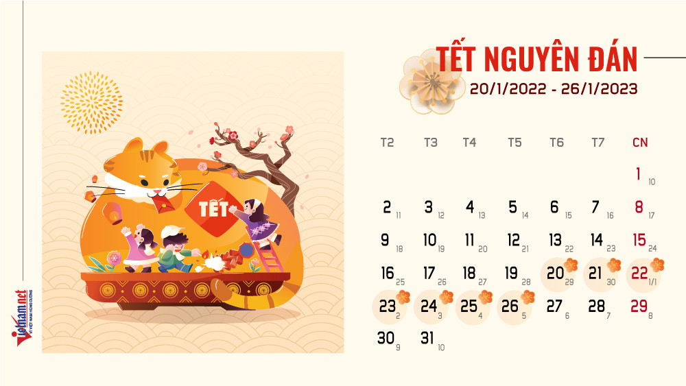 19 ngày nghỉ lễ, Tết trong năm 2023-2